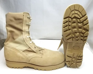 Botas de combate Wellco militares de EE. UU. para clima cálido suela Vibram bronceado desierto 11 anchas - nuevas en caja - Imagen 1 de 5