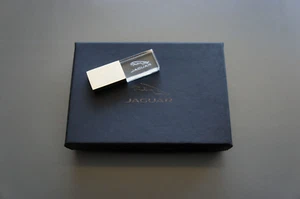 NIB Genuine Jaguar LED Glass Engraved USB Flash Drive Memory Storage Stick 8GB - Picture 1 of 6