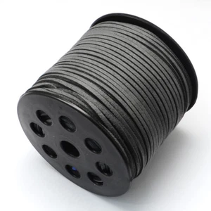 Lace Beading Thread Faux Suede Cord String DarkSlateGray 3.0x1.4mm 90m/roll - Picture 1 of 3