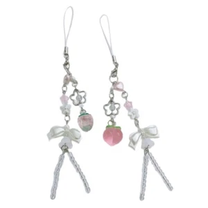 Set of 2 Phone Chain Peach Phone Strap for Youthful Fashion Enthusiasts Student - Zdjęcie 1 z 8