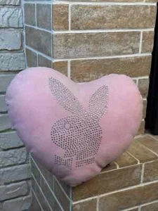 Vintage Playboy Heart Rabbit Pink Pillow - Picture 1 of 7