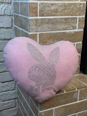 Vintage Playboy Heart Rabbit Pink Pillow - Image 1 of 4