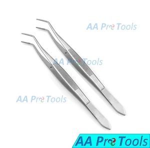 2 Pcs Meriam Cotton Pliers 16cm Surgery Dental Tweezers Double Curved - Picture 1 of 2