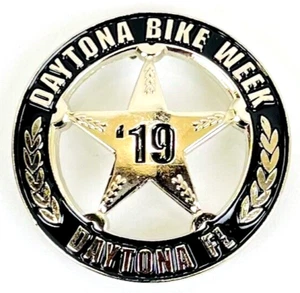 Spilla metallo distintivo stella Daytona Beach FL 2019 Bike Week Florida '19 - Foto 1 di 3