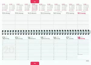 Kalender 2025 - Tisch-Querkalender Profi schwarz 2025 - Terminplaner 29,7x10,5cm - Bild 1 von 2
