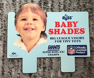 NFL Giants Sign Sonnenbrille Display Vintage Super Bowl XXI 1987 Russ Baby Shades - Bild 1 von 4