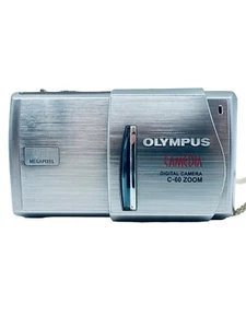 Silver Olympus Camedia LCD Digital Camera C-60 Zoom 6.1MP (No Power) 320 - Picture 1 of 7