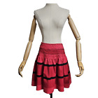 KAREN MILLEN Beautiful Fluffy Red Skirt with Stripes and Pockets UK 10, US 6
