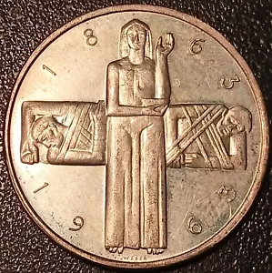 Switzerland - Confederate Helvetica 5 Francs Silver Cross Red 1963 Extremely - Foto 1 di 2