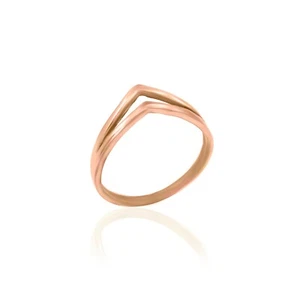 Crown Shape Minimalist Ring Handmade 18K Gold Plated Brass Jewelry For Women - Picture 1 of 7