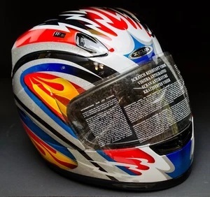 Zeus Motorcycle Helmet With Full Face Visor Multicolor Size X-Small - Picture 1 of 12