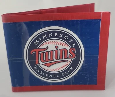 Minnesota Twins Bi-Fold Duct Tape Wallet MLB Baseball handmade minimalist - Image 1 of 3