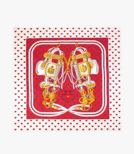 Hermès HG, Rouge Vif, Marine & B Silk Bride De Gala Love 90 Scarf - Picture 1 of 4