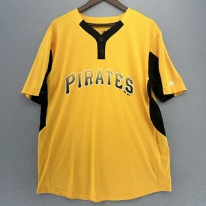 Majestic Cool Base Pittsburgh Pirates Yellow Baseball Jersey Bella Verdi Farms L - Picture 1 of 8