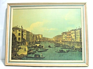 The Grand Canal Venice Italy Oil Painting Printed on Board Gondola Building 27" - Picture 1 of 12