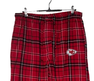 Kansas City Chiefs NFL pantaloni da notte uomo XL effettivi 35X 29 rosso a quadri flanella - Foto 1 di 9