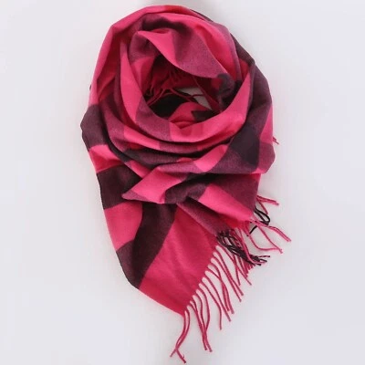 Bufanda Burberry 100 % cachemir a cuadros rosa brillante cuadros talla 167x85 Foto 1 de 4