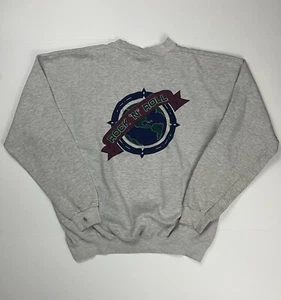 Vintage Orlando Hard Rock Cafe Pullover sweatshirt Gray Blue Green Globe XL 90’s - Picture 1 of 8
