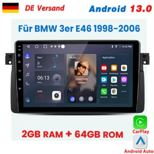 2+64GB Carplay Android Auto GPS NAVI Autoradio BT WIFI Für BMW 3er E46 1998-2006 - Bild 1 von 13