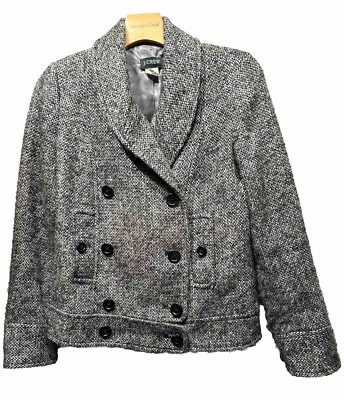 J. Abrigo Chaqueta Crew Tweed Lana Alpaca Talla 0 XXS Negro Blanco  Foto 1 de 4