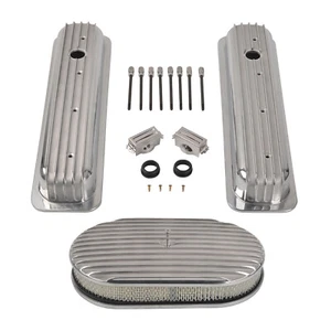 Cubierta de válvula corta con aletas y filtro de aire de 15" para SBC Chevy Vortec 5.0 5.7 350 87-97 - Imagen 1 de 10