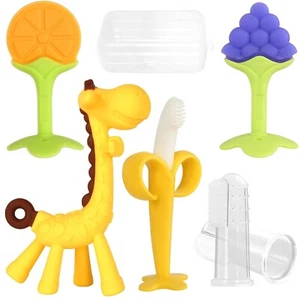 Teething Toys for Baby, Teethers with Banana Toothbrush Teeth Brushing,Bpa-Free, - Picture 1 of 8