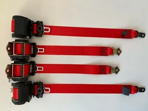 Juego de 4 cinturones de seguridad Rojos BMW e46 touring seatbelt - Imagen 1 de 3