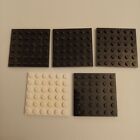5 X LEGO 3958 Plate Brick Tile 6 x 6 Black And White - FREE P&P!
