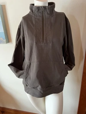 Sudadera REI Coop Mujer Mediana Algodón Gris 1/4 Cremallera Pullover Like Rangelands Foto 1 de 4