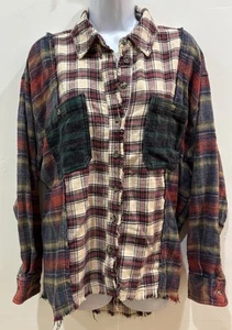 URBAN OUTFITTERS BDG Brendan Spliced Plaid Flannel Button Down Shirt Women’s Sm. - Bild 1 von 19