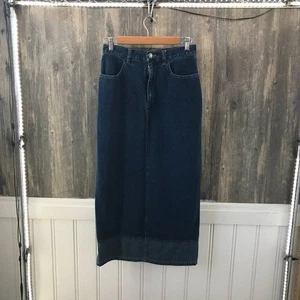 vintage Riveted by Lee long 100% cotton denim maxi skirt size 8 - Picture 1 of 5