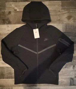 Felpa con cappuccio Nike uomo Tech Fleece full zip Windrunner nera HV0949-010 taglia small - Foto 1 di 6