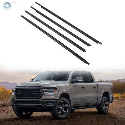 4Pcs Front Rear Door Outer Belt Weatherstrip fit For 2018-2021 Dodge Ram 1500 Foto 1 de 4