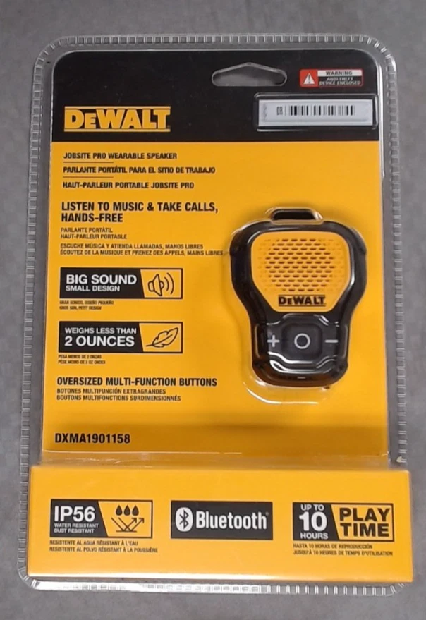 DeWalt Jobsite Pro Wearable Speaker Clip On DXMA1901158
