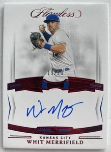 2022 Flawless Whit Merrifield Auto On-Card /20 Ruby Kansas City Royals - Picture 1 of 3