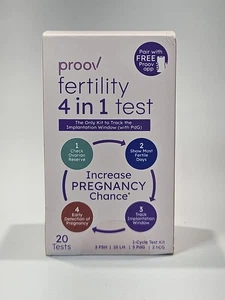 Proov Fertility 4 in 1 Test - 1 Cycle Test Kit (20 tests)  Exp: 01-31-2026 - Picture 1 of 4