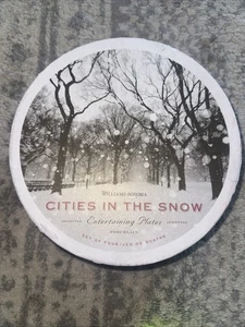 Williams Sonoma Ciudades en la nieve Juego de 4 platos de entretenimiento de porcelana - Imagen 1 de 7