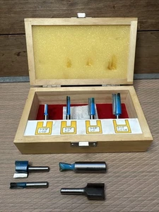 Fräser Set - Rockler in Holzbox - paar extra Bits - lesen - Bild 1 von 6