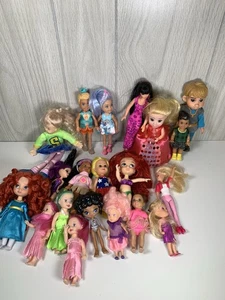 Doll Lot 20 Dolls Small Size Variety Hair Skin Color - Picture 1 of 7