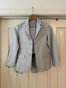 Zara Boys/Kids Linen Blend Suit Blazer Pants Size 8 and 9 Gray - Picture 1 of 8
