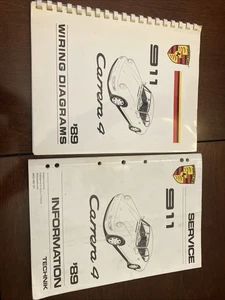 Porsche 911 Carrera 1989 4 información de servicio diagramas de cableado manual juego de 2 vol usado 89 - Imagen 1 de 7