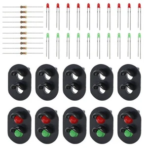 10 Pack HO OO Scale 3mm LEDs Made Railway Signals Heads Green Leds & Red Leds AU - Picture 1 of 6