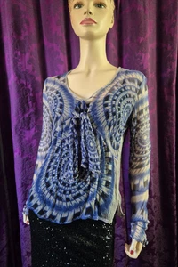 Kate Moss for Topshop Sheer Silk Print Tie-Front Blouse - Picture 1 of 9