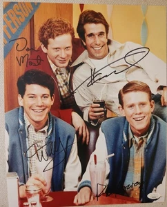 Happy Days Cast Henry Winkler Ron Howard Most Williams Autographed 11x14 JSA - Picture 1 of 1