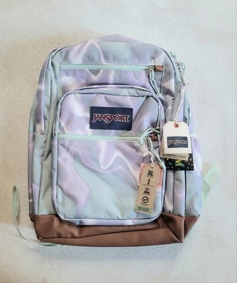 Jansport Cool Student Platnium Puddles 17.5" Purple/Green Backpack - Image 1 of 4