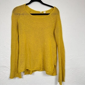 Moth Anthropologie gelb Leinen offen Strick Pullover Sweater Damen S Strand Freizeit - Bild 1 von 13