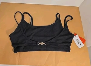 Cider Woman's Black Crop Top Bralette - Picture 1 of 5