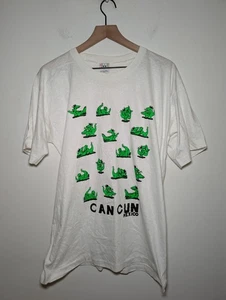 Vintage 90s Cancun Mexico Frolicking Lizards T Shirts White Funny Gecko Gr. XXL - Bild 1 von 6