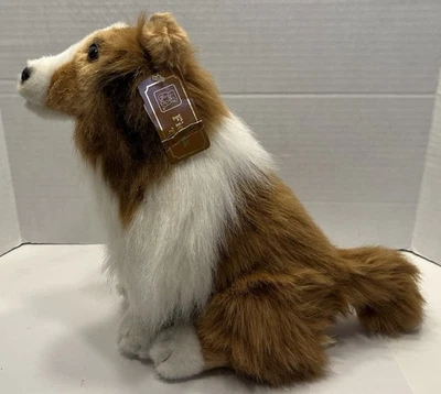 Vtg Fiesta America Wego Plush 12” Collie Dog Realistic Stuffed Animal With Tags - Image 1 of 4