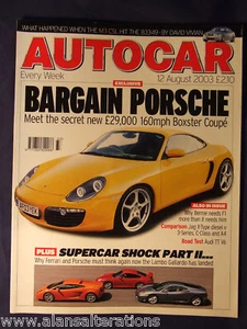 AUTOCAR Magazine 12th August 2003 Bargain Porsche - Picture 1 of 1